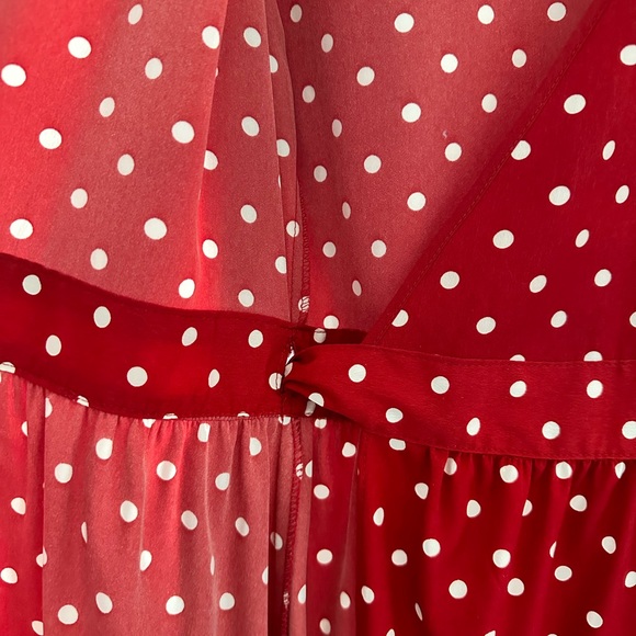 Vintage Stile Benetton Long Red Polka Dot Dress - Italy & Korea Collab Size 6 - Picture 4 of 9